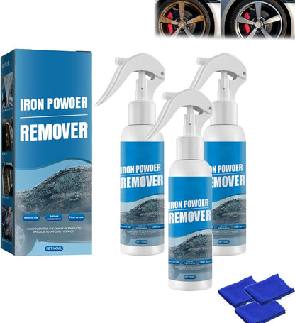 Iron Powder Remover Spray, Car Iron Powder Rust Remover Spray, Automotive Rust Remover Spray 100ml, For Metal, Bikes, Tools, Furniture & Household Surfaces (1 set)