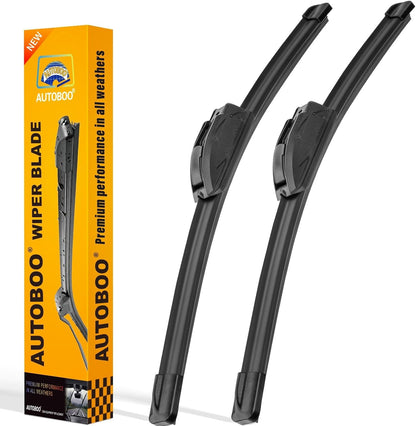 AUTOBOO 26" and 16" Windshield Wipers Blades (Pack Of 2),OEM Quality Premium All-Seasons Wiper blades,Stable and Quiet wiper blades - Colors A