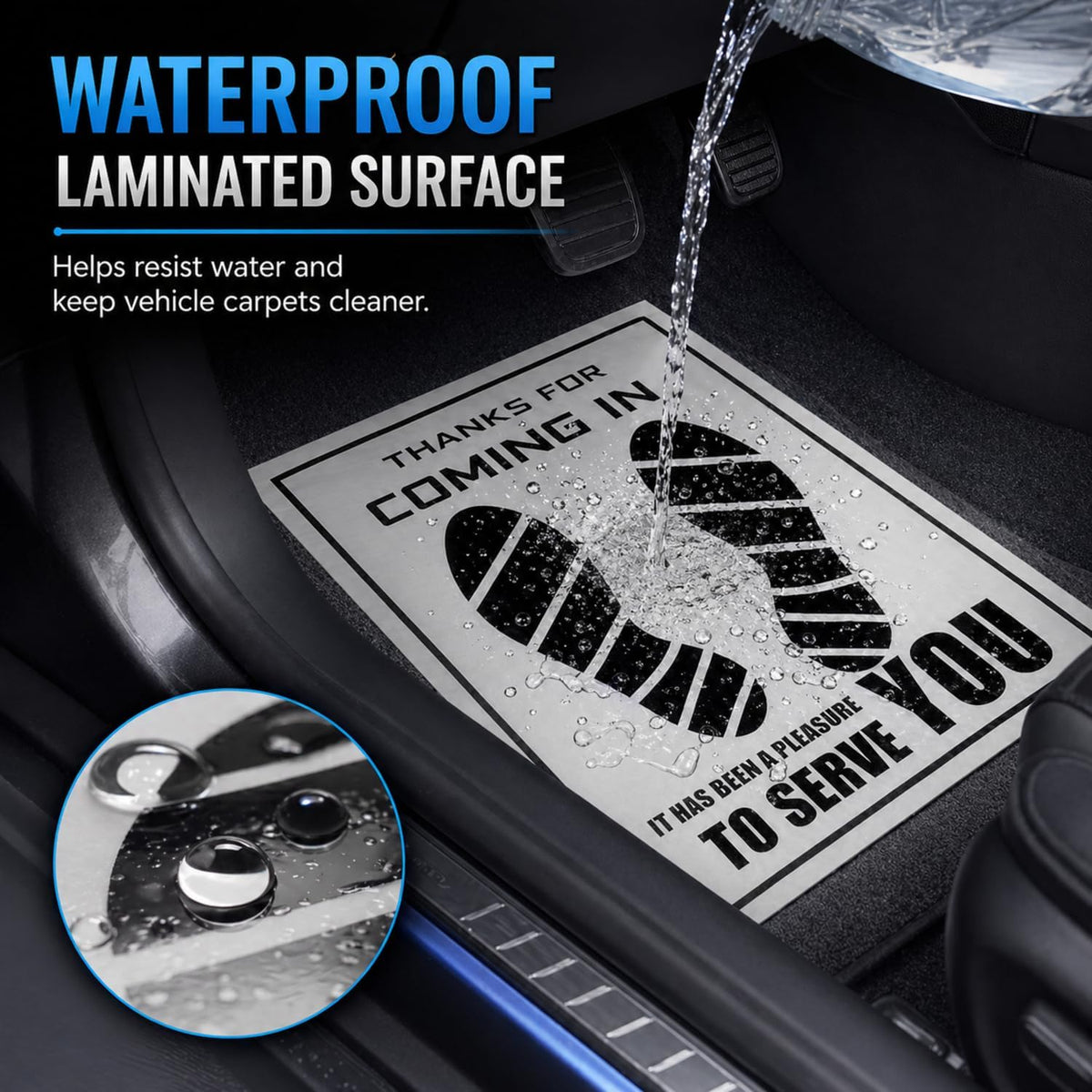 Frienda 500 Pcs Waterproof Paper Car Floor Mats Disposable Floor Pads Covered Plastic Film Automotive Foot Mat for Vehicle Supplies(White,20 x 15 Inch)