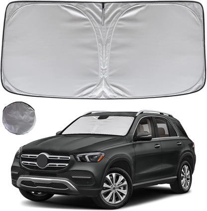 KAYZT Windshield Sun Shade for 2019-2025 2026 Chevy Silverado 1500 /GMC Sierra 1500 2500HD 3500HD Foldable Sunshade Front Window Custom Fit Car Accessories - Colors B