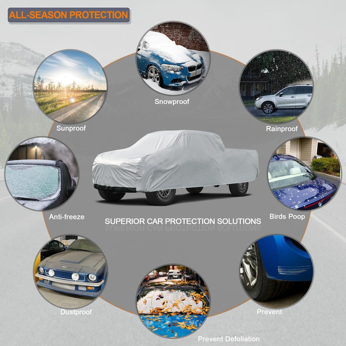 Kayme Sedan Car Cover Waterproof All Weather for Automobiles - See Vehicle Size Chart for Accurate Fit - Outdoor Full Exterior Cover Sun Rain Snow UV Protection with Zipper. Size A4 (See Size Chart)
