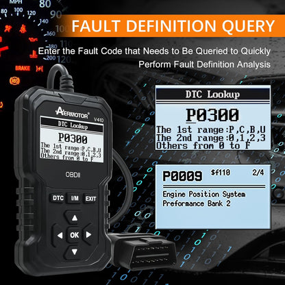 OBD2 Scanner, V410 Car Scanner Diagnostic Tool: Engine Fault Code Reader Scan Tool with Live Data/Freeze Frame for All OBDII Cars After 1996,Black