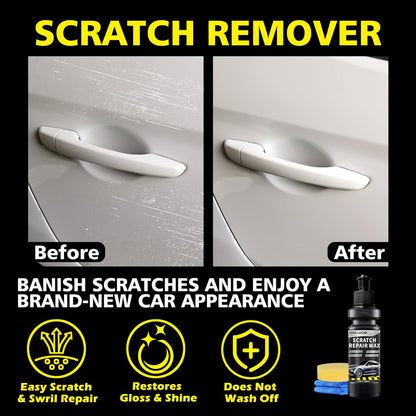 SHIELDOM Scratch Remover Car Scratches Removal Wax Vehicles Scuff & Swirl Polishing & Waxing Kits with Buffer Pad & Towel, Rubbing Compound for Automobile Paint Repair -5oz
