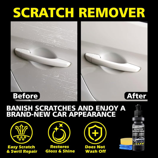 SHIELDOM Scratch Remover Car Scratches Removal Wax Vehicles Scuff & Swirl Polishing & Waxing Kits with Buffer Pad & Towel, Rubbing Compound for Automobile Paint Repair -5oz