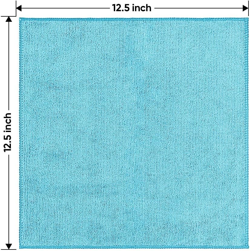 HOMEXCEL Microfiber Cleaning Cloth 12 Pack, 12.5 x 12.5 inch Microfiber Towels for Cars, Ultra Absorbent Washing Cloth, Lint Free Streak Free Cleaning Rags for Car, Kitchen, and Window (Grey)