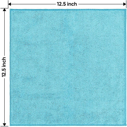 HOMEXCEL Microfiber Cleaning Cloth 12 Pack, 12.5 x 12.5 inch Microfiber Towels for Cars, Ultra Absorbent Washing Cloth, Lint Free Streak Free Cleaning Rags for Car, Kitchen, and Window (Grey)