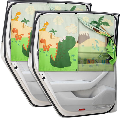 Car Window Shades, 2 PCS Magnetic Double Layer Auto Sun Shade for Side Windows Privacy Full Covers/Half Shade Options Back Car Window Curtains for Baby Protection