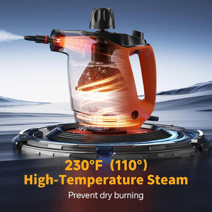 TICYACK Handheld Steam Cleaner, Steam Cleaner with 16 PCS Accessory & Safety Lock, 500ML Capacity, Multi-Surface Deep Cleaning for Home, Car, Bathroom, Grout, Floor, Window (White)