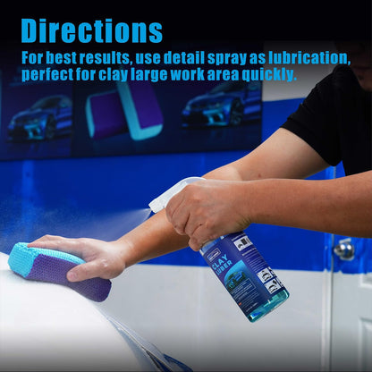 Clay Bar Scrubber 2-Pack, Auto Detailing Synthetic Clay for Car Wash Scrubbing and Claying, Car Paint Prep and Glass Surface (2-Pack, Blue Purple)