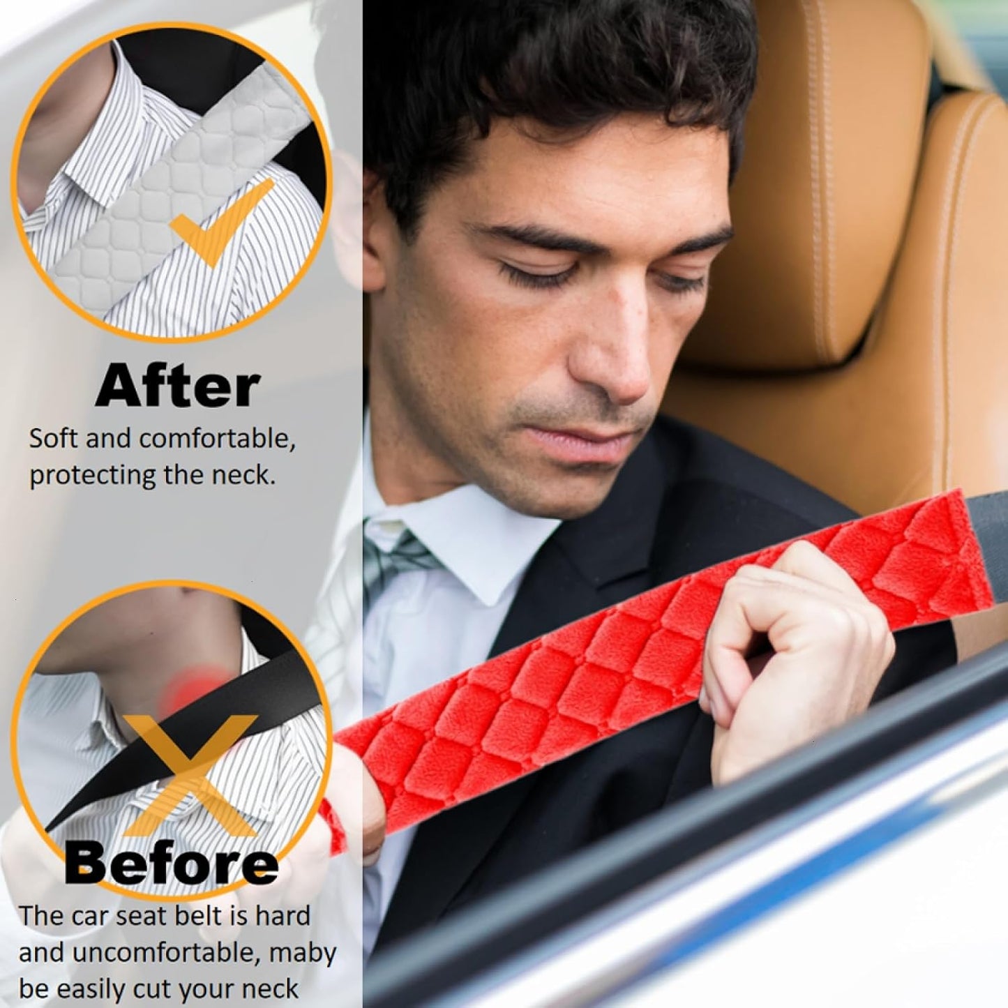 5 Pack Soft Car Seat Belt Cover Protector Comfort Auto Seatbelt Pads Strap Cushion Protecting Neck Shoulder Sedan SUV Trucks Car Interior Accessories for Adults Women Men 11 Inch Black