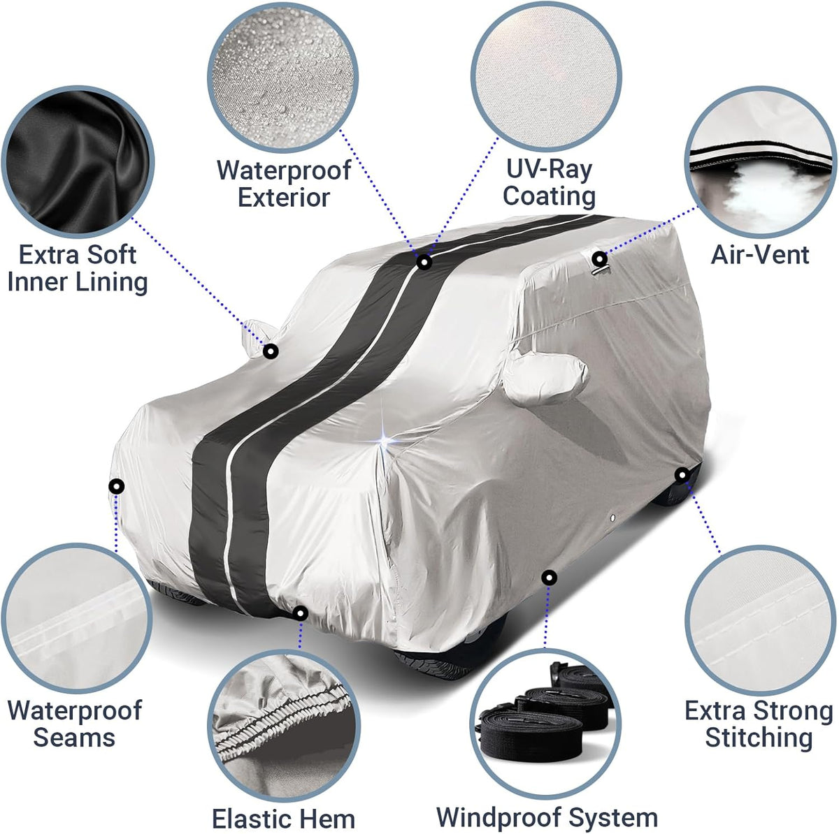 iCarCover Premium Car Cover for 1970-1972 Chevy Monte Carlo Heavy Duty Waterproof All-Weather Automobiles Custom Fit Indoor Outdoor UV Snow Protection Covers with Straps and Bag - Colors C
