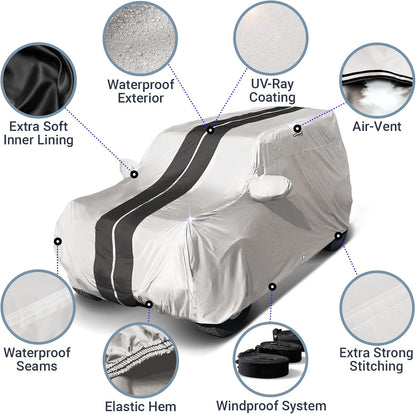 iCarCover Premium Car Cover for 1970-1972 Chevy Monte Carlo Heavy Duty Waterproof All-Weather Automobiles Custom Fit Indoor Outdoor UV Snow Protection Covers with Straps and Bag - Colors C