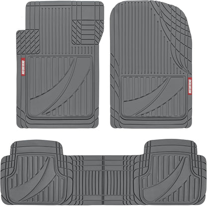 Motor Trend FlexTough Advanced Heavy Duty Black Rubber Car Floor Mats & Cargo Liner for SUV & Car Full Set - Universal Trim to Fit All Weather Automotive Floor Mat & Cargo Liners for SUV, Car, & Van