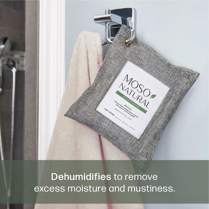 Moso Natural Air Purifying Bag 200g | HGTV Editor's Pick | Premium Bamboo Charcoal Odor Absorber for Home & Car | Closet Odor Eliminator & Car Air Freshener | Long Lasting Charcoal Bags Cover 90sqft