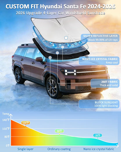for Toyota Tacoma 2016-2023 2024 2025 2026 Sun Shade Sunshade Windshield Cover - 4 Layers Front Window Shade Custom Fit Tacoma 2Dr 4Dr Pickup Sun Visor 240T Shade Blocks UV Rays Car Accessories - Colors C