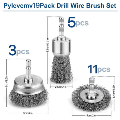 6Pcs Professional Wire Wheel, Carbon Steel Wire Brush for Drill, Drill Cup Brush for Cleaning Rust, Wire Brush Drill Attachments with 1/4 Inch Hex Shank