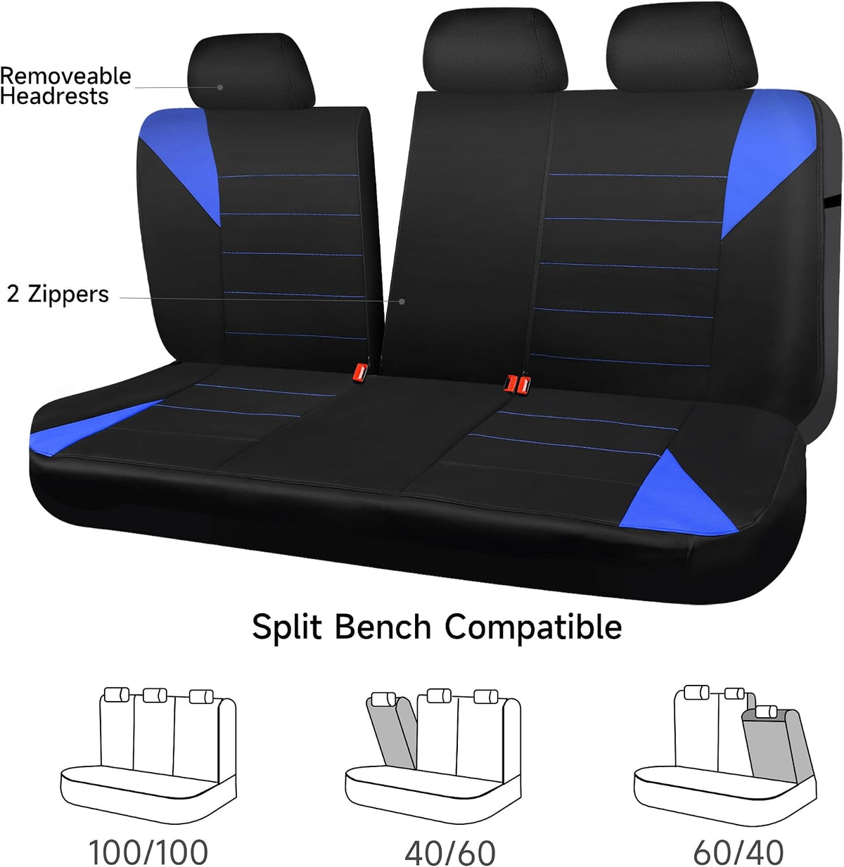 CAR PASS Waterproof Car Seat Covers Front Seats Only with 5mm Composite EVA, Neoprene Car Seat Cover with Separate Headrest Cover, Quick Setup Universal Fit for Car SUV Trucks,Airbag Compatible（Gray
