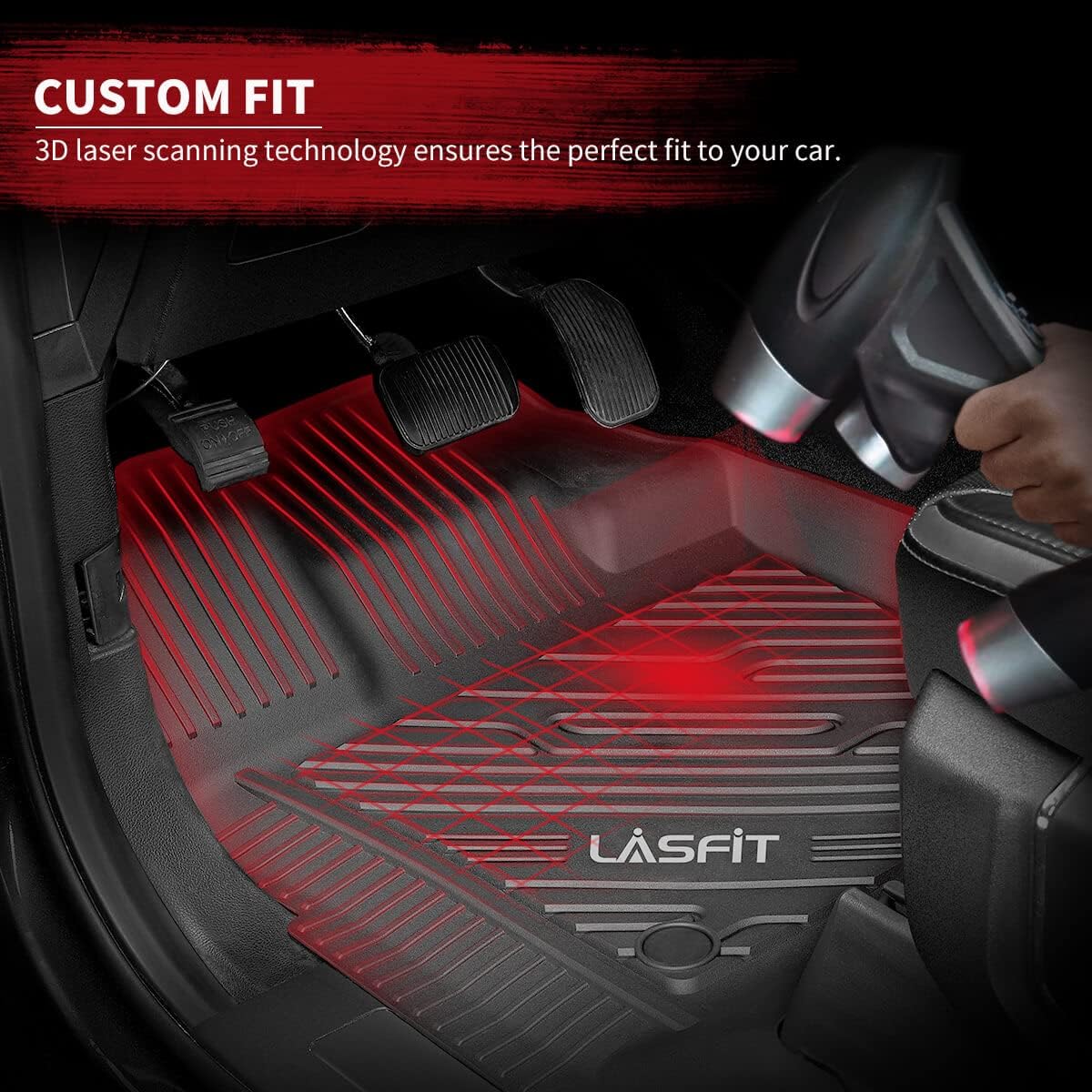 LASFIT Floor Mats Fits for Hyundai Sonata 2020-2026 (Only for FWD & Gas) & Kia K5 2021-2025 (Only for FWD) Custom Fit TPE All Weather Floor Liners Car Mats Accessories, Black