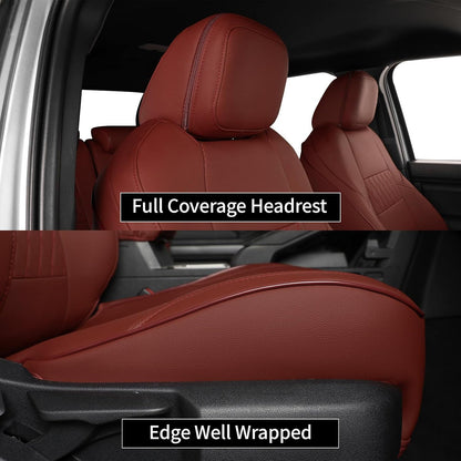 EKR Tacoma Car Seat Covers Custom Fit for Toyota Tacoma (Petrol) 2024 2025 2026 DoubleCab/CrewCab SR/SR5/TRD Sport/TRD Off-Road/Limited -Truck Seat Covers Full Set,Faux Leather(Black)