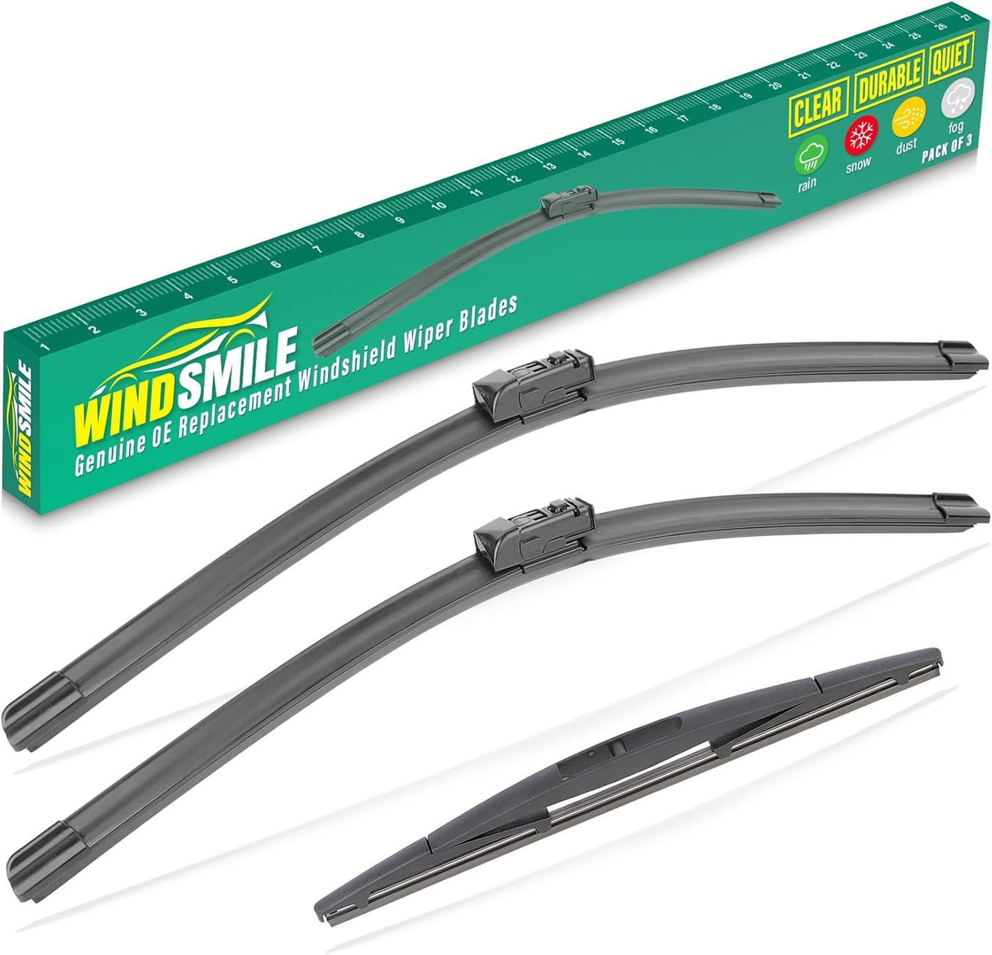 26" 16" 11" Windshield Wiper Blades Replacement for Chevrolet Chevy Trax 2024 2025 2026 Premium All Weather Front Rear Wipers Set - OEM Quality (Pack of 3) - Colors A