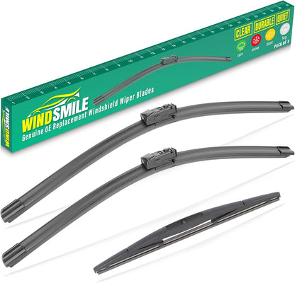 26" 16" 12" Windshield Wiper Blades Replacement for Toyota RAV4 2019 2020 2021 2022 2023 2024 2025 RAV 4 / Mazda 5 2006-2015 Premium All Weather Front Rear Wipers Set - OEM Quality (Pack of 3) - Colors D