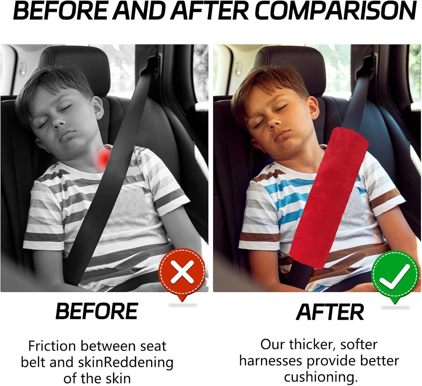 wuyaoyao 2PCS Car Seat Belt Pads Shoulder Cover, Soft Plush Auto Seat Belt Pad for Protecting Neck and Shoulder, Universal Car Shoulder Strap Cushion Protector for Adults Kids Women Men (Blue Gray)