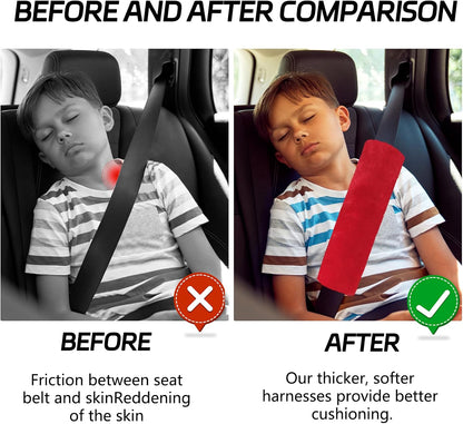 wuyaoyao 2PCS Car Seat Belt Pads Shoulder Cover, Soft Plush Auto Seat Belt Pad for Protecting Neck and Shoulder, Universal Car Shoulder Strap Cushion Protector for Adults Kids Women Men (Blue Gray)