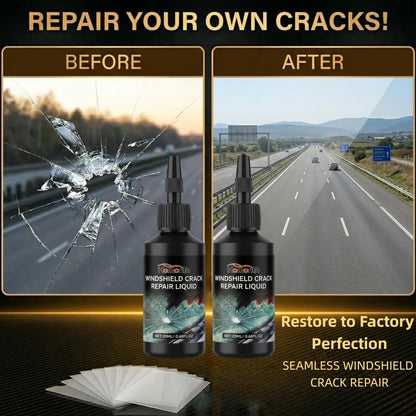 Windshield Crack Repair Kit – Quick Windshield Repair Kit, Nano Glass Fluid Windshield Chip Repair Kit for Bullseye, Star & Linear Cracks – Car Windshield Crack Repair Kit Fluid