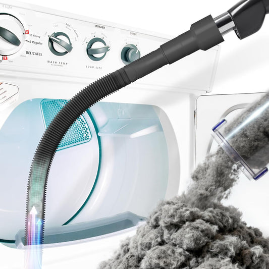 Holikme Dryer Vent Cleaner Kit Dryer Lint Vacuum Attachment Brush, Lint Remover, Dryer Vent Vacuum Hose Replacement Parts,Duct Cleaning,Blue