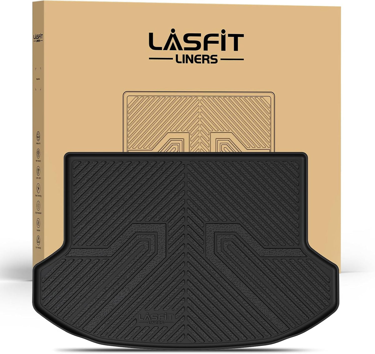 LASFIT Floor Mats Fits for Hyundai Sonata 2020-2026 (Only for FWD & Gas) & Kia K5 2021-2025 (Only for FWD) Custom Fit TPE All Weather Floor Liners Car Mats Accessories, Black