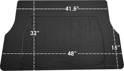 FH Group Automotive Floor Mats - Heavy-Duty Rubber Floor Mats for Cars, Universal Fit Full Set, Climaproof & Trimmable Floor Mats for Most Sedan, SUV, Truck, Black