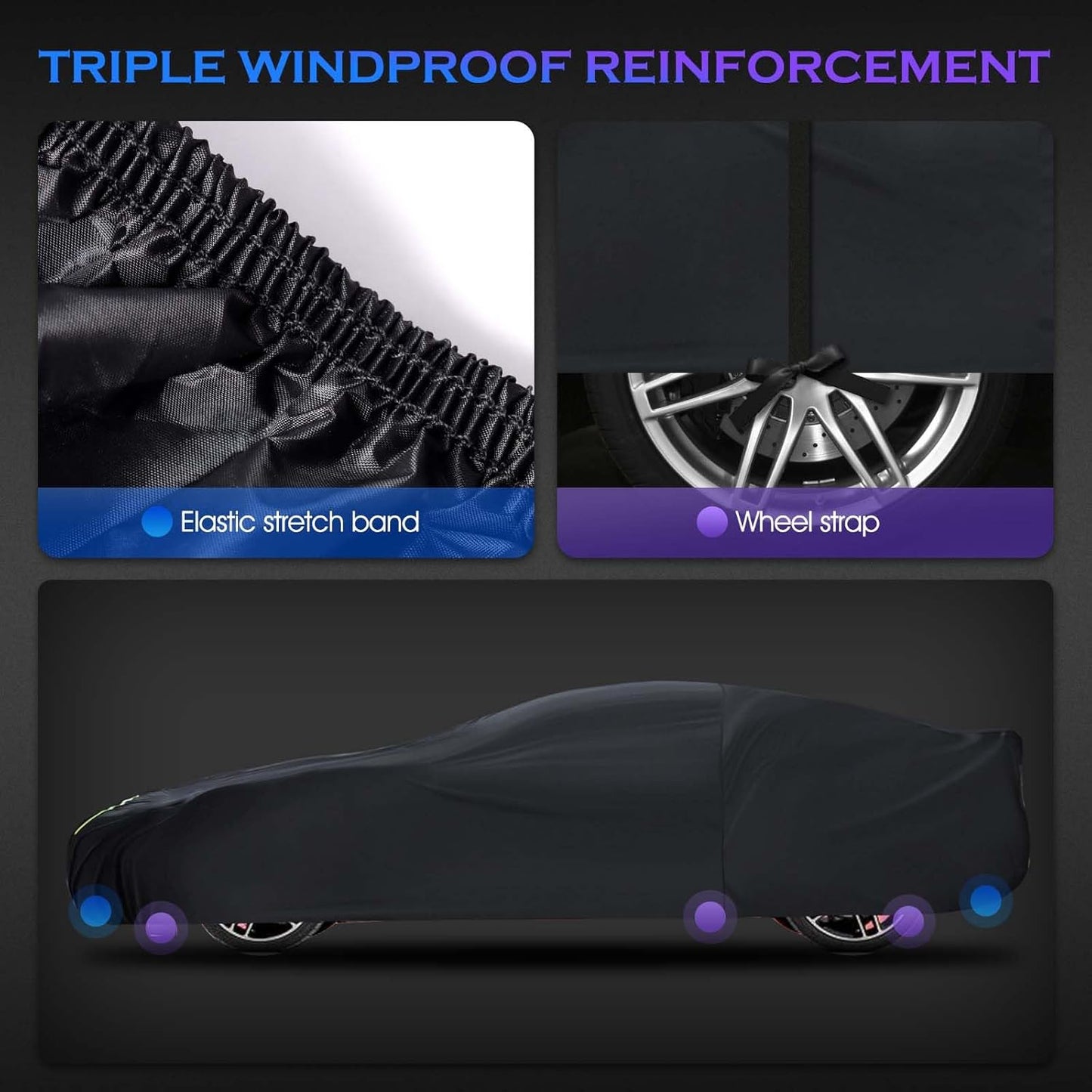 Car Cover Custom Fit for Honda CRV 1997-2025,Toyota RAV4 1996-2025, 6 Layers Truck Cover Waterproof All Weather for Automobiles,Outdoor Full Exterior Cover,Rain, Sun, Wind Protection,Black