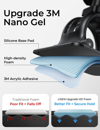 LISEN for MagSafe Car Phone Mount -Strong Magnets Magnetic Phone Holders for Your Car 2-in-1 Vent Dashboard Magnet Cell Phones Holder Mounts Car Accessories Gitfs for Men Women fit iPhone, Black | Dash Accents