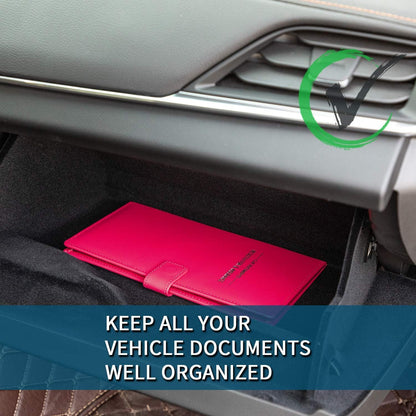 GNEGNI Car Registration and Insurance Holder, Premium PU Leather, 7-Pocket Vehicle Glove Box Car Organizer with Magnetic Closure for Driver License, Cards, 5.12" x 9.25