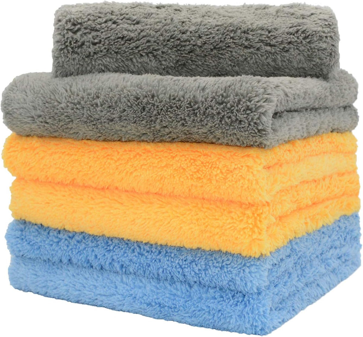 CARCAREZ Microfiber Towels for Cars, Car Drying Wash Detailing Buffing Polishing Towel with Plush Edgeless Microfiber Cloth, 450 GSM 16x16 in. Pack of 6