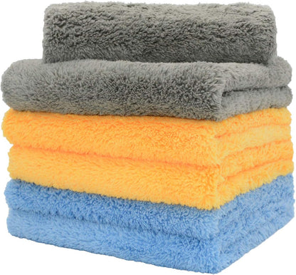 CARCAREZ Microfiber Towels for Cars, Car Drying Wash Detailing Buffing Polishing Towel with Plush Edgeless Microfiber Cloth, 450 GSM 16x16 in. Pack of 6