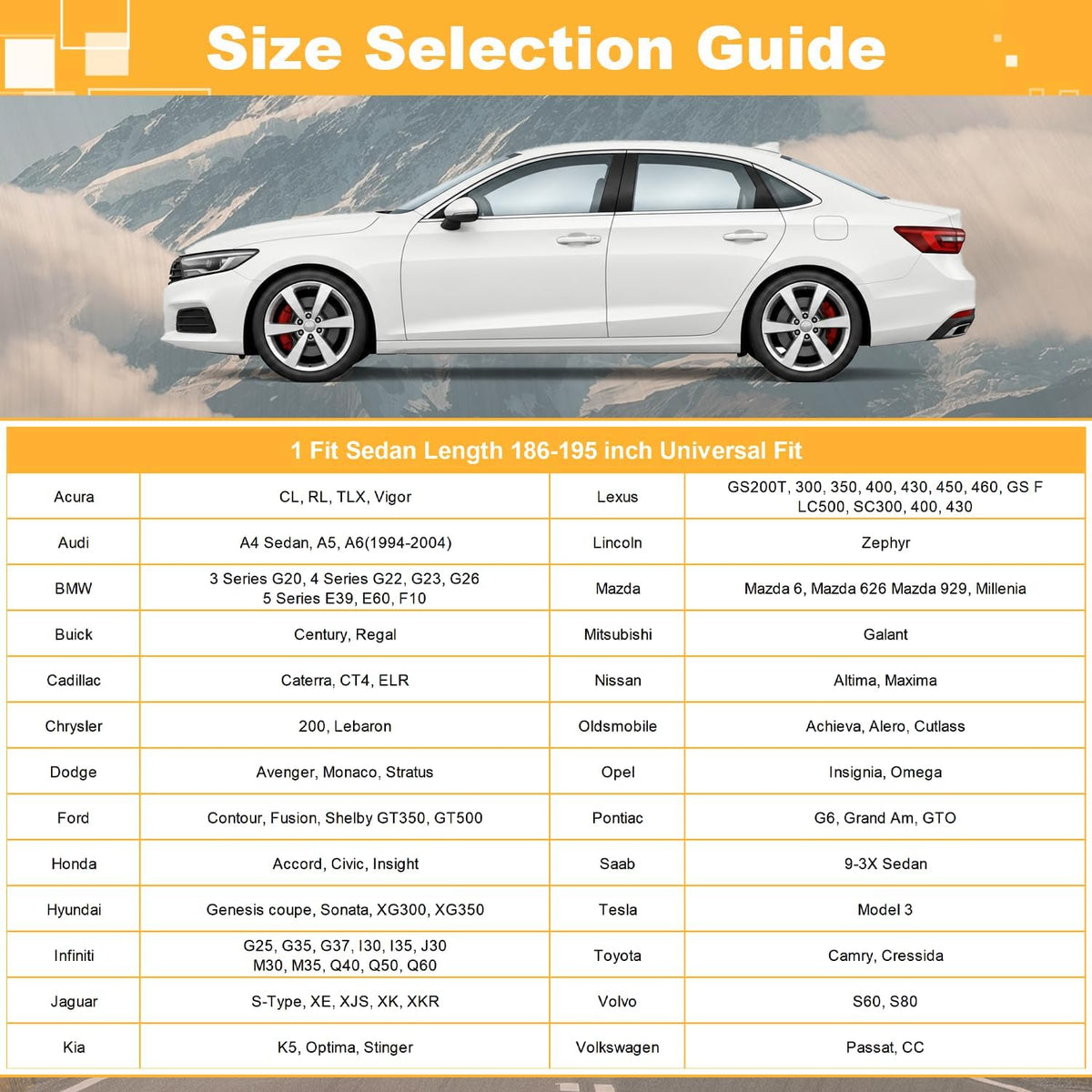 GUNHYI 16 Layers Car Cover Waterproof All Weather, Heavy Duty Outdoor Car Cover Universal Fit Sedan Toyota Camry, Tesla Model 3, Honda Accord, Nissan Altima, Kia K5/Stinger, Hyundai Sonata etc.