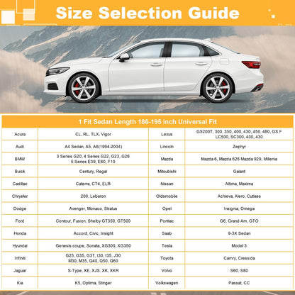GUNHYI 16 Layers Car Cover Waterproof All Weather, Heavy Duty Outdoor Car Cover Universal Fit Sedan Toyota Camry, Tesla Model 3, Honda Accord, Nissan Altima, Kia K5/Stinger, Hyundai Sonata etc.