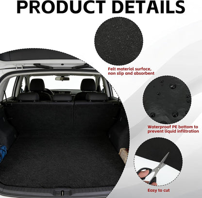 Universal Cargo Liner Mat, 61" x 72.8" Felt Cargo Liner Trunk Mat with Non Slip Backing, Protective Dog Seat Cover to Protect Vehicle Interior for SUV Trucks Vans and Cars, Waterproof