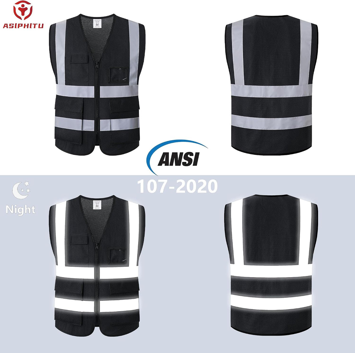 Reflective Safety Vest for Men Women Construction Vest Meet ANSI/ISEA Standard