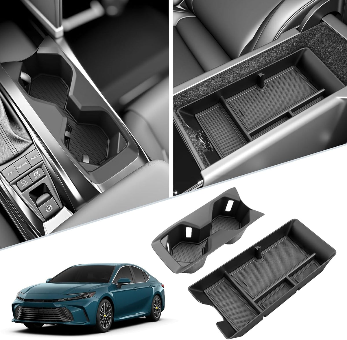 SKTU 2-Pack 2023 2024 2025 2026 Lexu s RX350 Center Console Organizer for 2023-2026 Lexu s RX350/RX450h/RX500h Console Tray 2023 2024 2025 2026 RX350 Accessories with Sunglasses Holder [Double Layers]