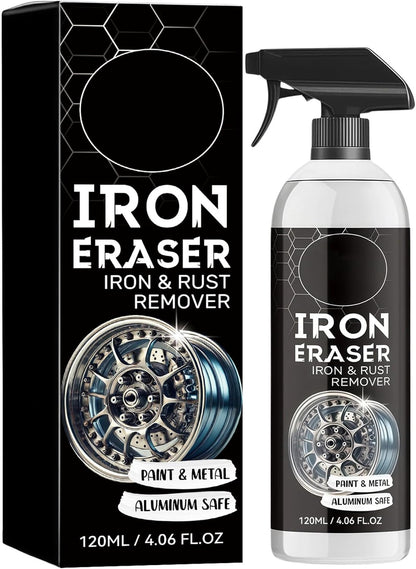 Iron Eraser Rust Remover Spray, Iron Powder Remover for Car Wheels, Paint and Automotive Surfaces, Fast Acting Automotive Surface Cleaner, 2 PCS (2 pcs)