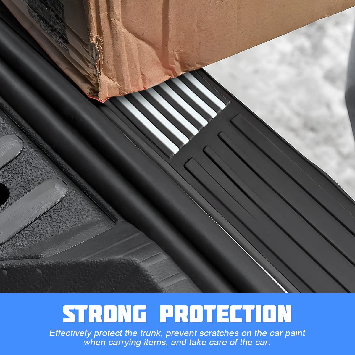 Car Rear Bumper Protector Guard, Anti-Scratch Abrasion Rubber Trunk Door Entry Sill Guard, Non-Slip Vehicle Trim Cover Protection Strip, Car Accessories for Most Cars and SUV (Black/Red/35.4" x2.7)