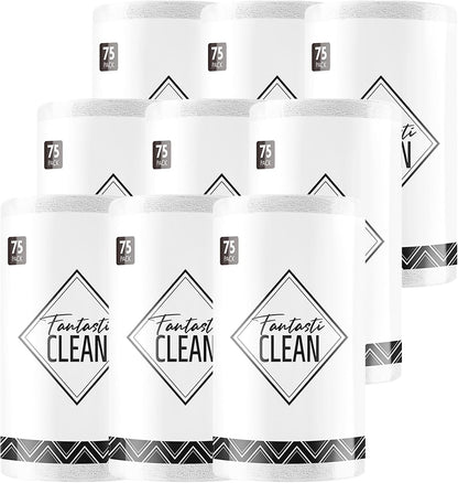 Fantasticlean Microfiber Cleaning Cloth Roll -75 Pack, Tear Away Microfiber Towels, 12" x 12", Reusable, Washable, Scratch Free, Ultra Absorbent for All-Around Cleaning Supplies (DimGray)