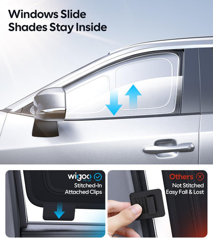 Wigoo 2026 Upgrade 8PCS Full Set Window Sunshade for Toyota 4Runner 2010-2024 [7-Layer Cooler & Blacker, Ice-Crystal Tech] with Windshield for Sun Block, Baby, Camping, Privacy Napping, Relax