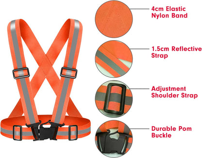 High Visibility Reflective Vest Safety Vest Running Reflective Gear Adjustable Reflective Vest for Walking,Jogging,Hiking,Night Cycling
