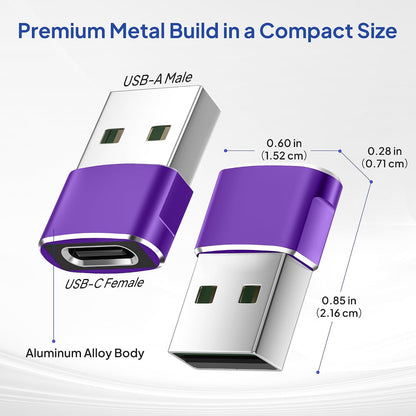 Elebase USB to USB C Adapter for iPhone 17 4Pack,USBC Female to A Male Car Charger Adapter,Type C Converter Apple 17e 16 Pro Max 15 14 Plus,iWatch Watch 11 10 Ultra 3,iPad Air,Samsung Galaxy S26