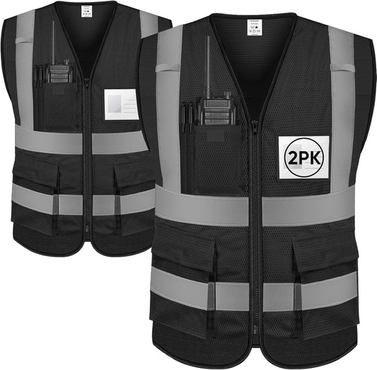 TICONN Reflective Safety Vest High Visibility Class II Mesh Vest for Women & Men Meets ANSI Standards