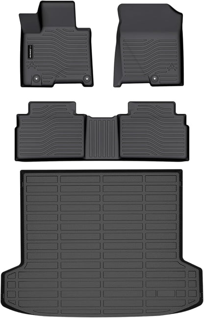 Auxko All Weather Floor Mat & Cargo Mat Fit for 2026 2025 2024 2023 2022 Hyundai Tucson Hybrid(Not PHEV) TPE Liner Tucson Accessory Set All Season Odorless Anti-Slip Floor Liner