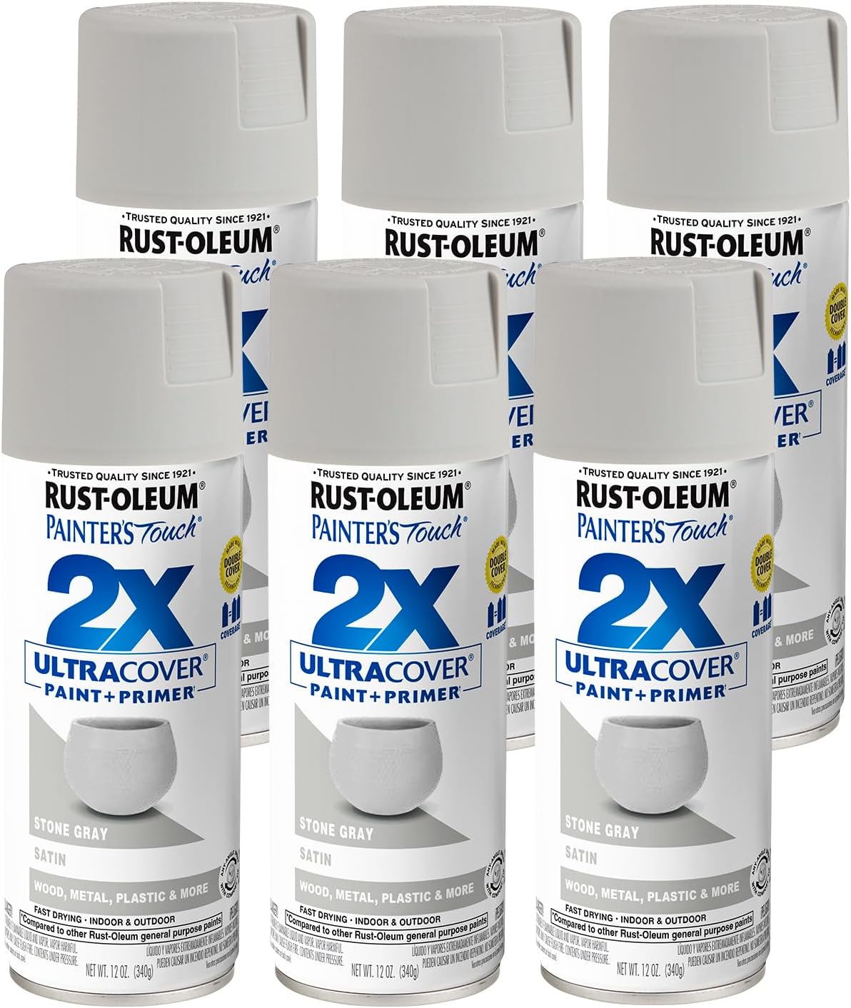 Rust-Oleum 334029 Painter's Touch 2X Ultra Cover Spray Paint, 12 oz, Gloss Clear - Colors B